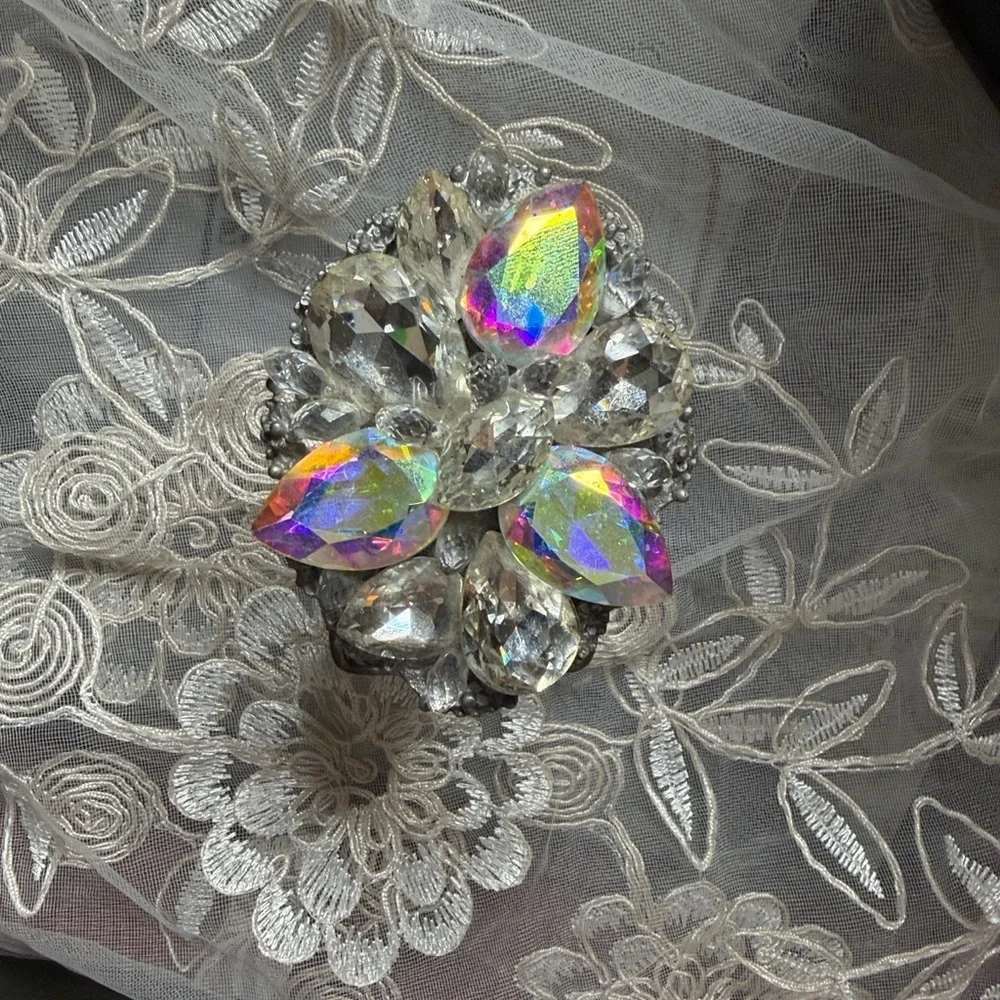 Designer Iridescent Crystal Belt Buckle by Lisa Carrier